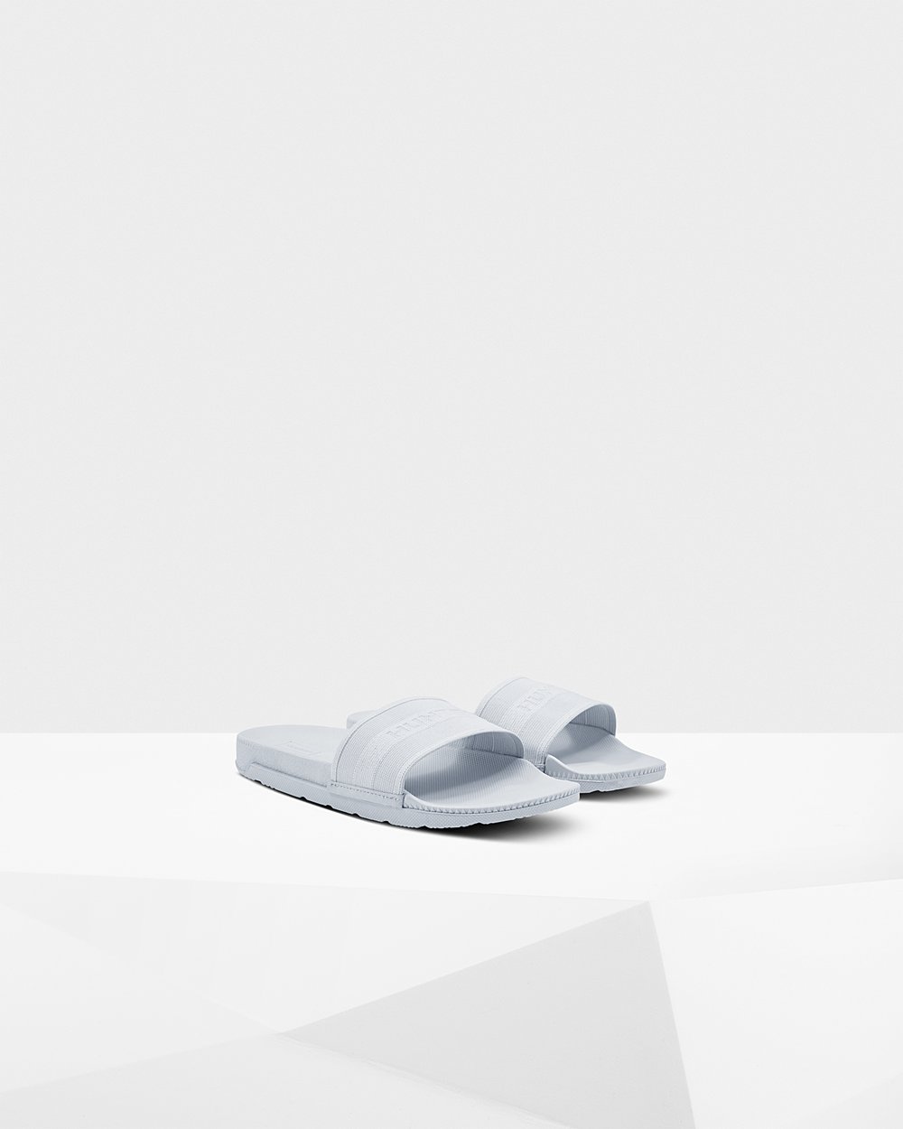 Hunter Original Elastic Slides - Shop Online Womens Grey/Blue - STIDPA543